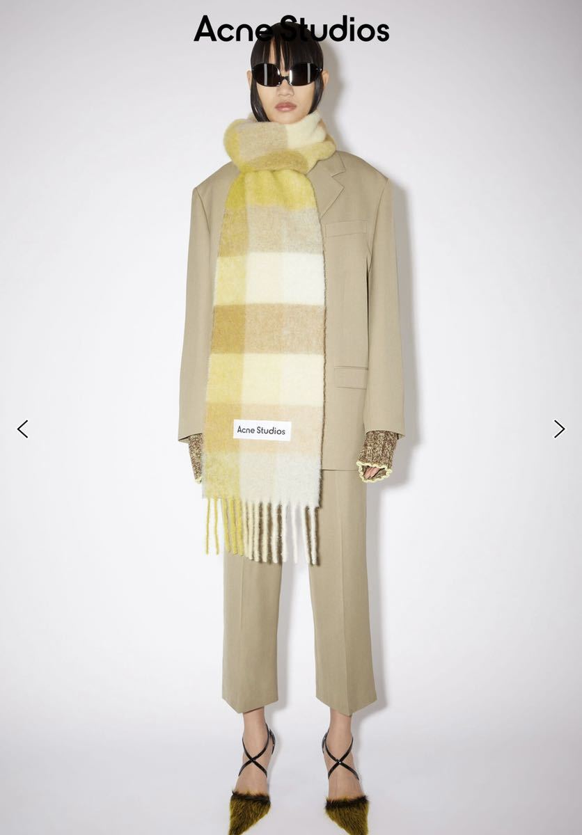 新品 Acne Studios アクネ ストゥディオズ チェック ウールフリンジ