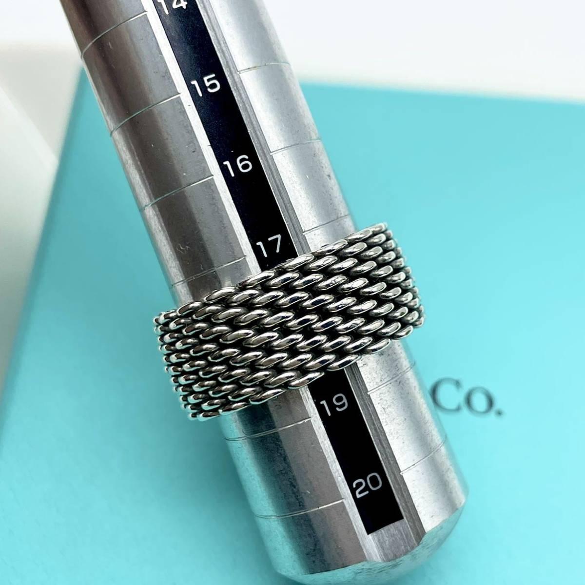 廃盤】ティファニー TIFFANY&Co サマセット シルバー メッシュ リング