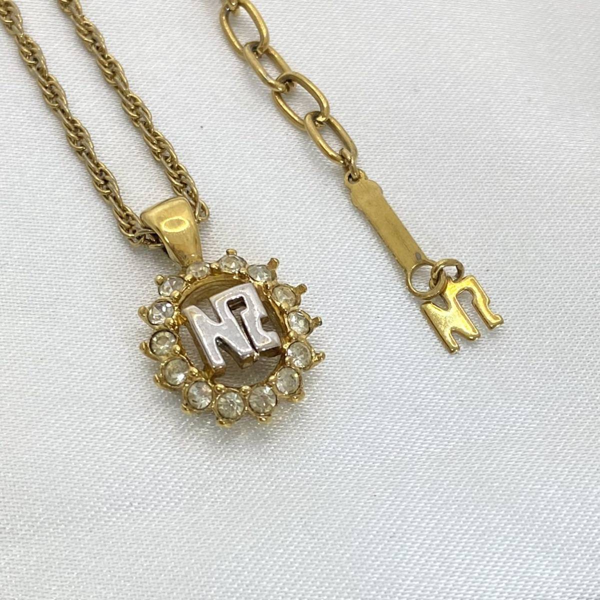 NINA RICCI ニナリッチ ネックレス ゴールド カラー ラインストーン