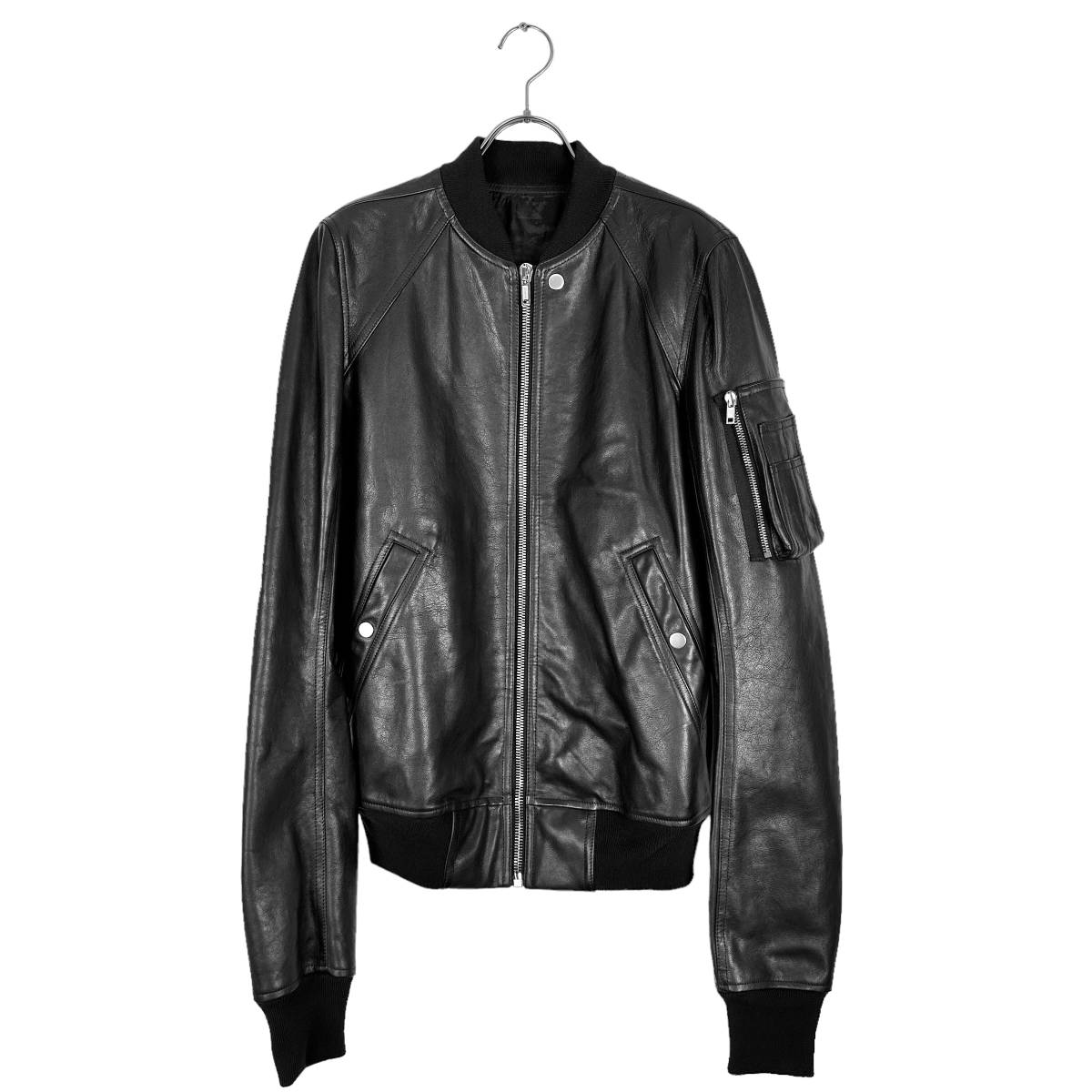 Rick Owens(リックオウエンス) leather MA-1 (black)｜Yahoo!フリマ
