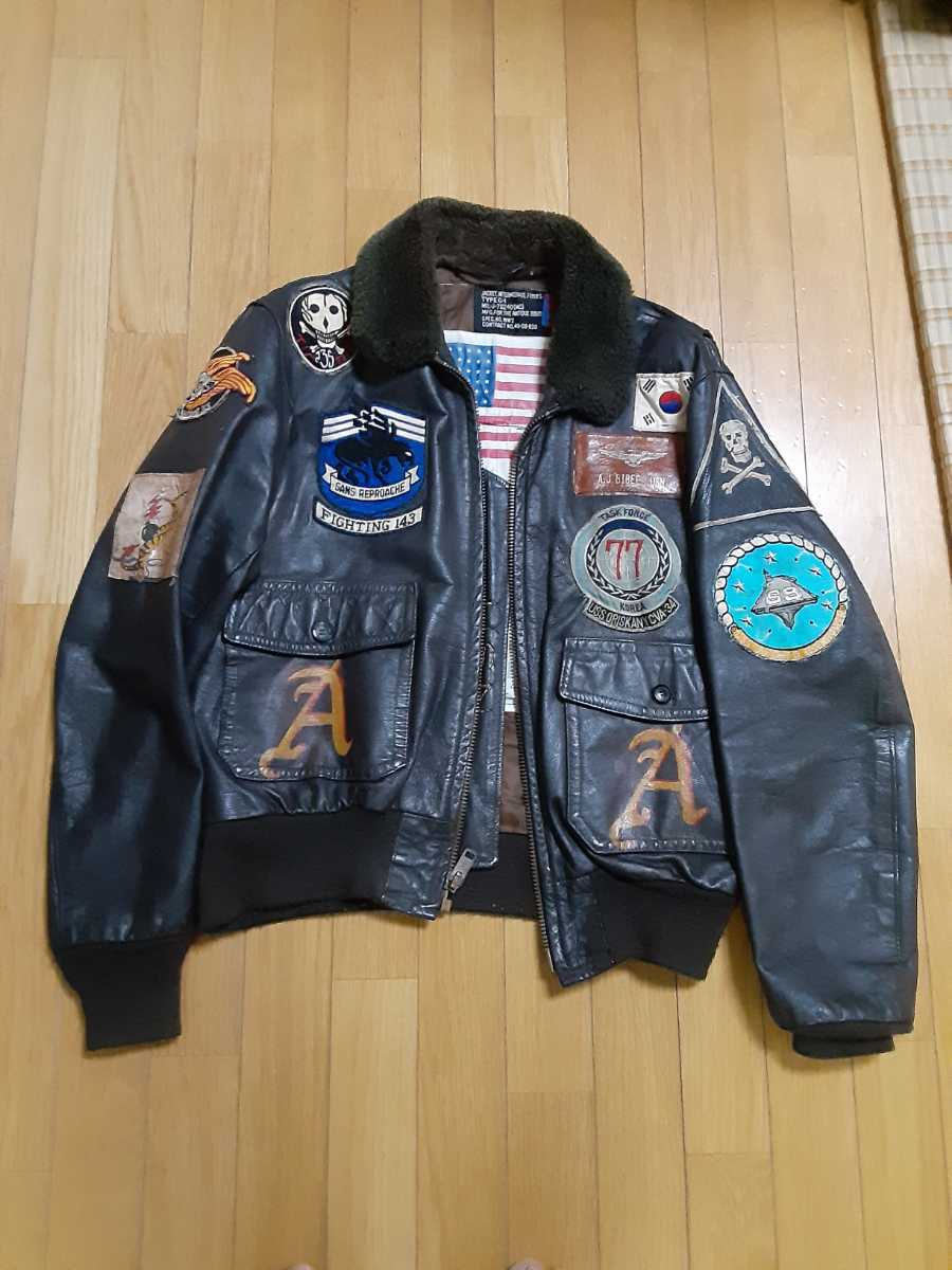 SCHOTT G-1 フライトジャケット サイズ42 パッチカスタム トップガン