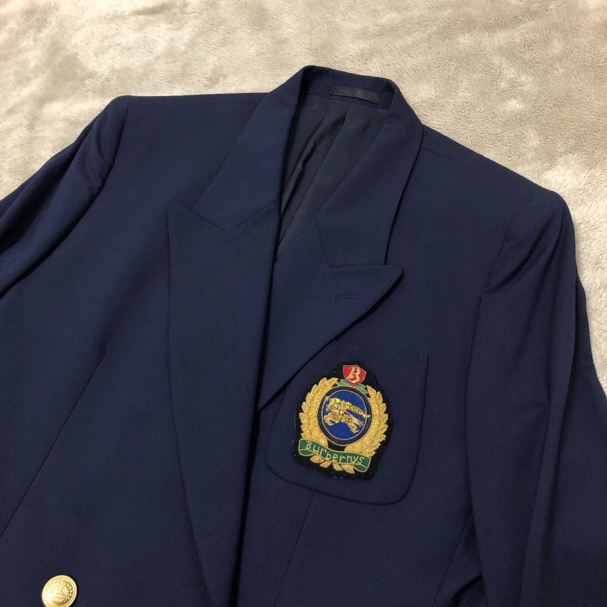 希少 美品 Burberrys バーバリーズ ダブルジャケット 紺ブレザー