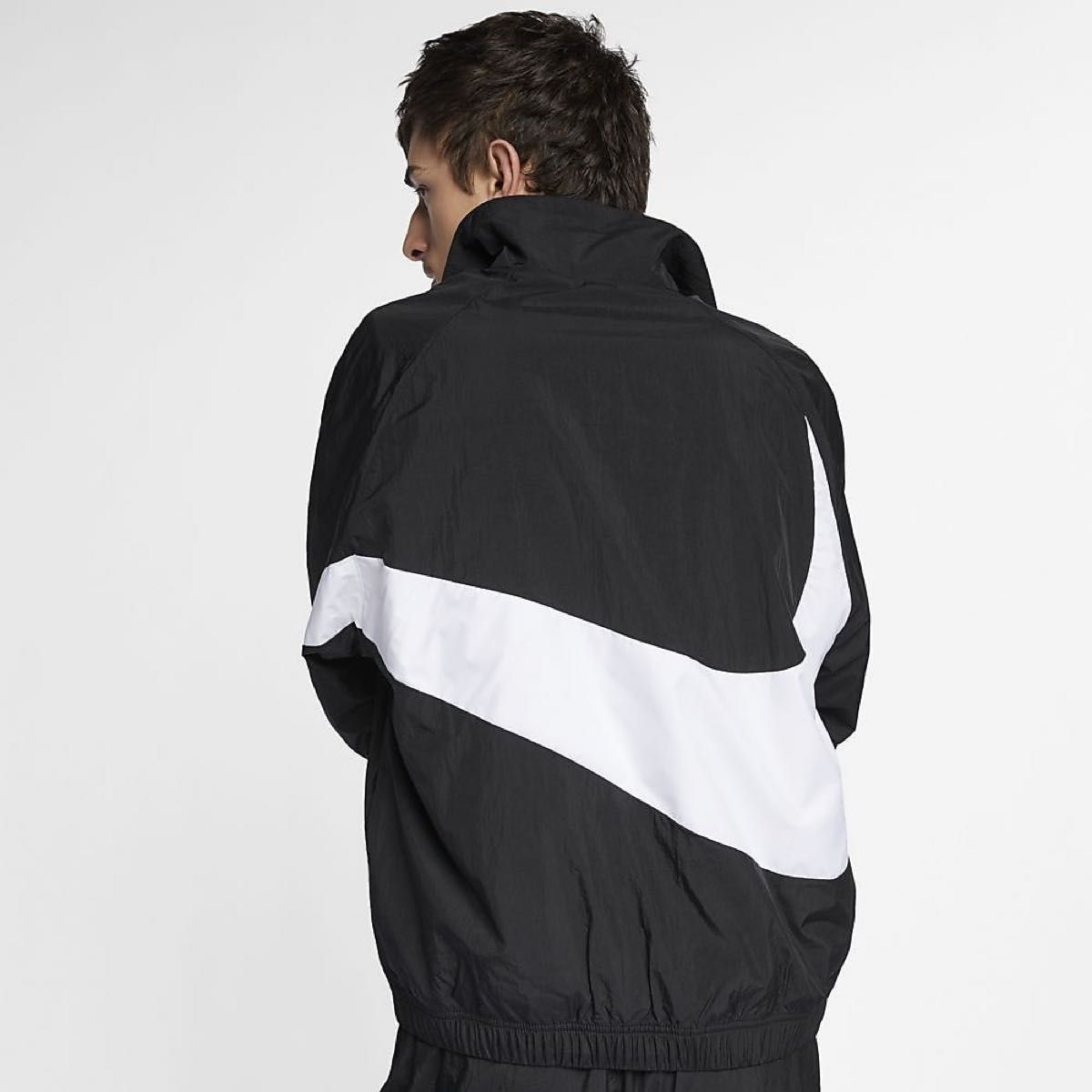 ナイキ ビッグ スウッシュ ウーブン ジャケット ブラックホワイト 2XL