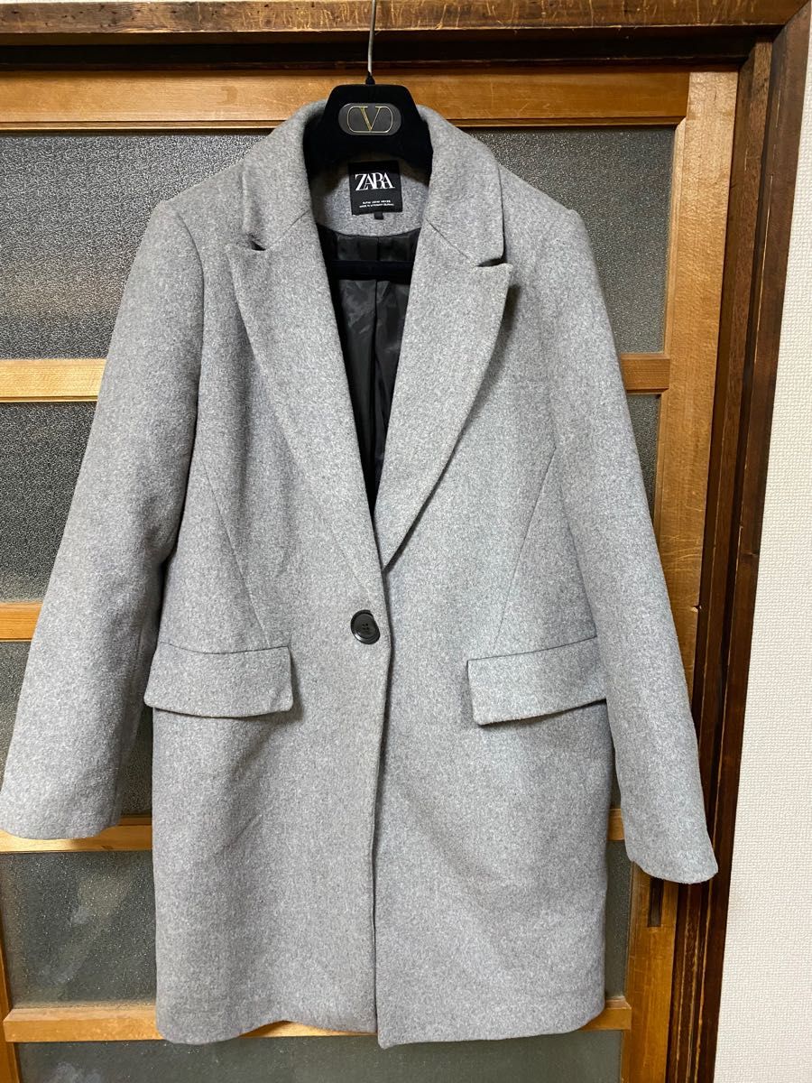 美品 ザラ ZARA チェスターコート M グレー ロングコート 定番｜Yahoo