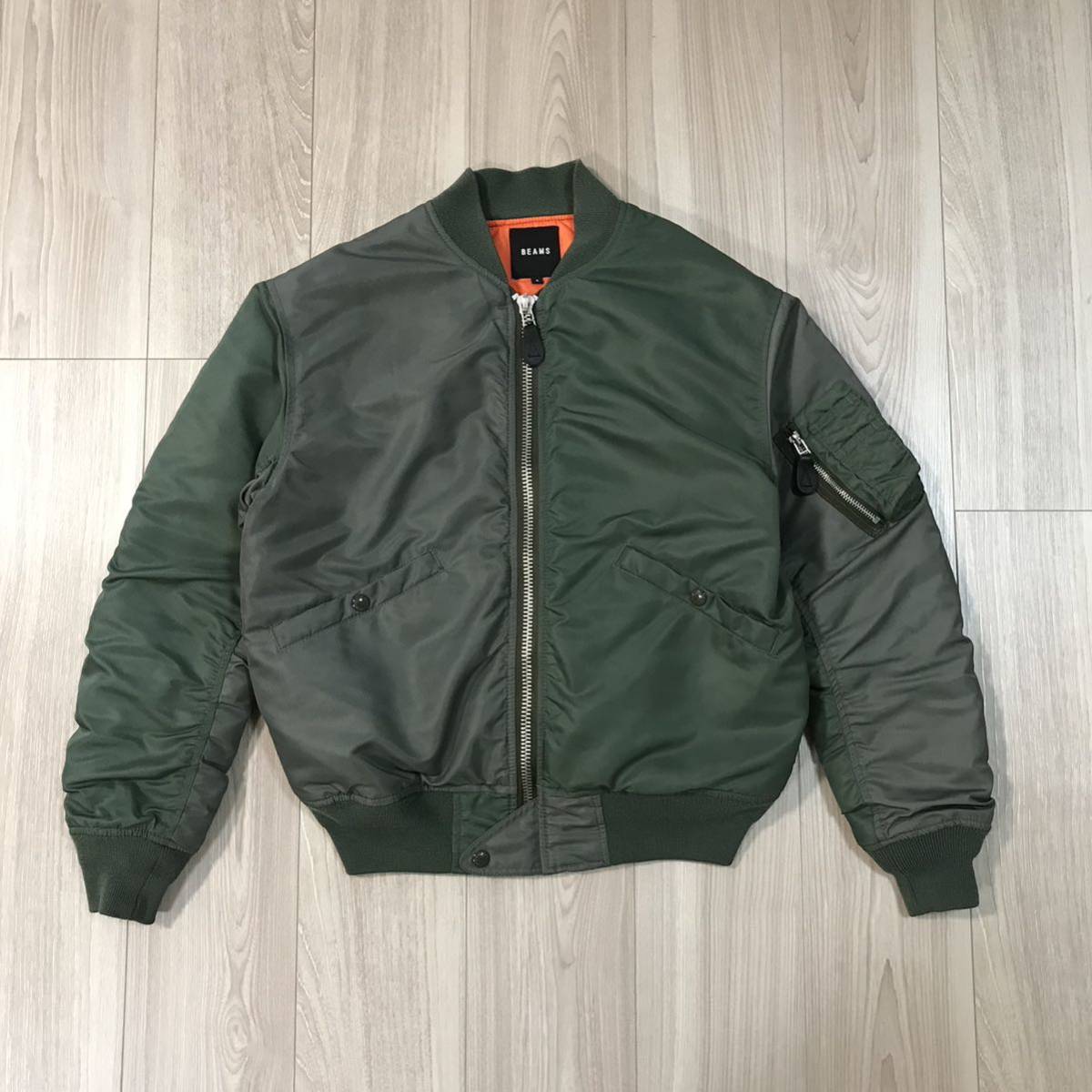BEAMS MA1 MA-1 L-2B PLUS ビームス ボンバー オリーブ ミリタリー