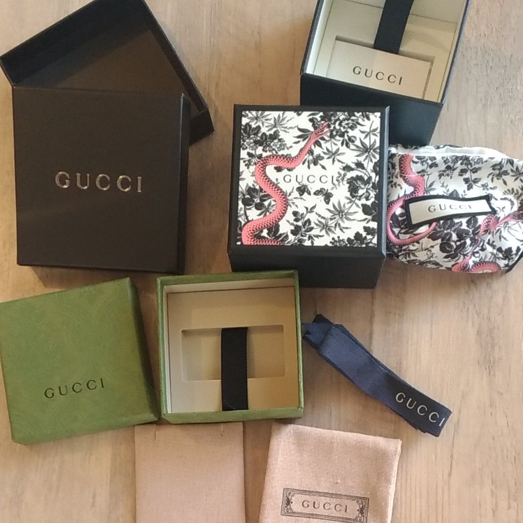 GUCCI アクセサリーケース 空箱 3個セット グリーン ブラック スネーク