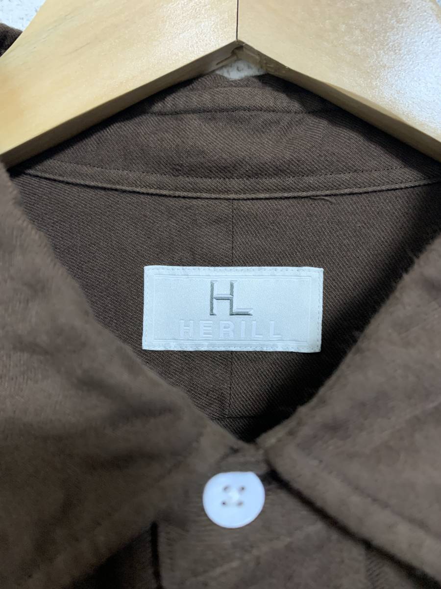 HERILL ヘリル レギュラーカラーシャツ コットンカシミヤ 22-050-HL