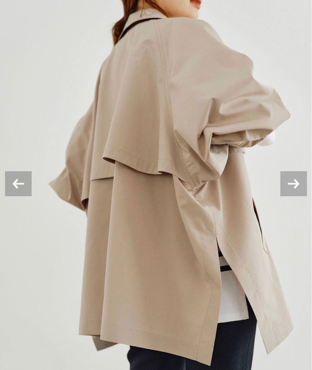 IENA Peポプリンオーバーショートコート ベージュ サイズ38 新品・未