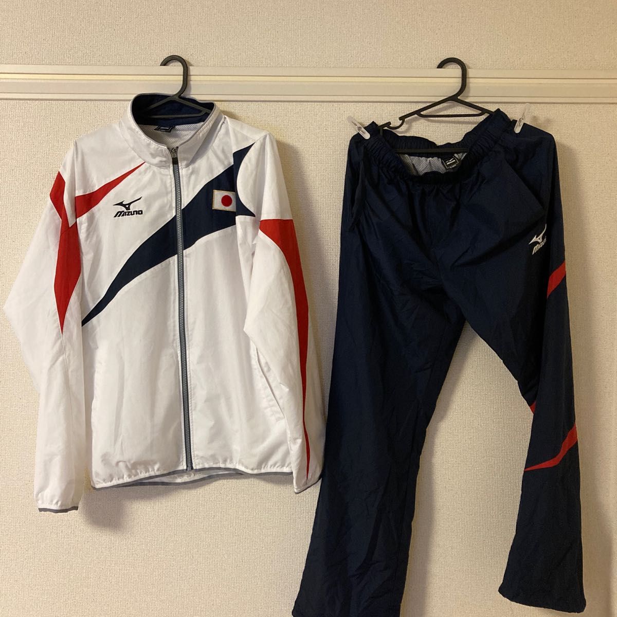 Mizuno競泳用ジャージ上下セット 日本代表 ホワイト/レッド ミズノ