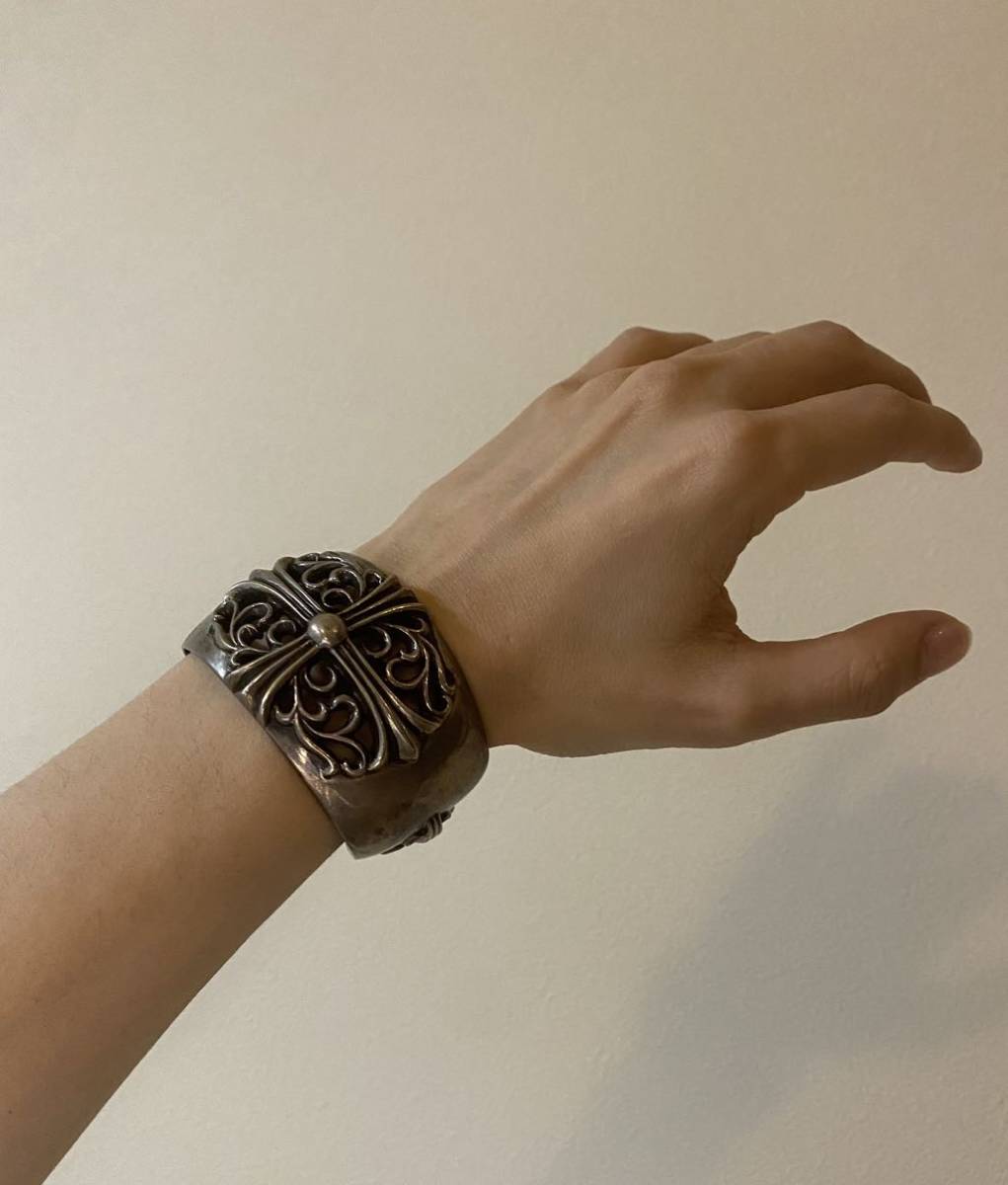 Yahoo!オークション - CHROME HEARTS クロムハーツ WIDE CUFF バングル