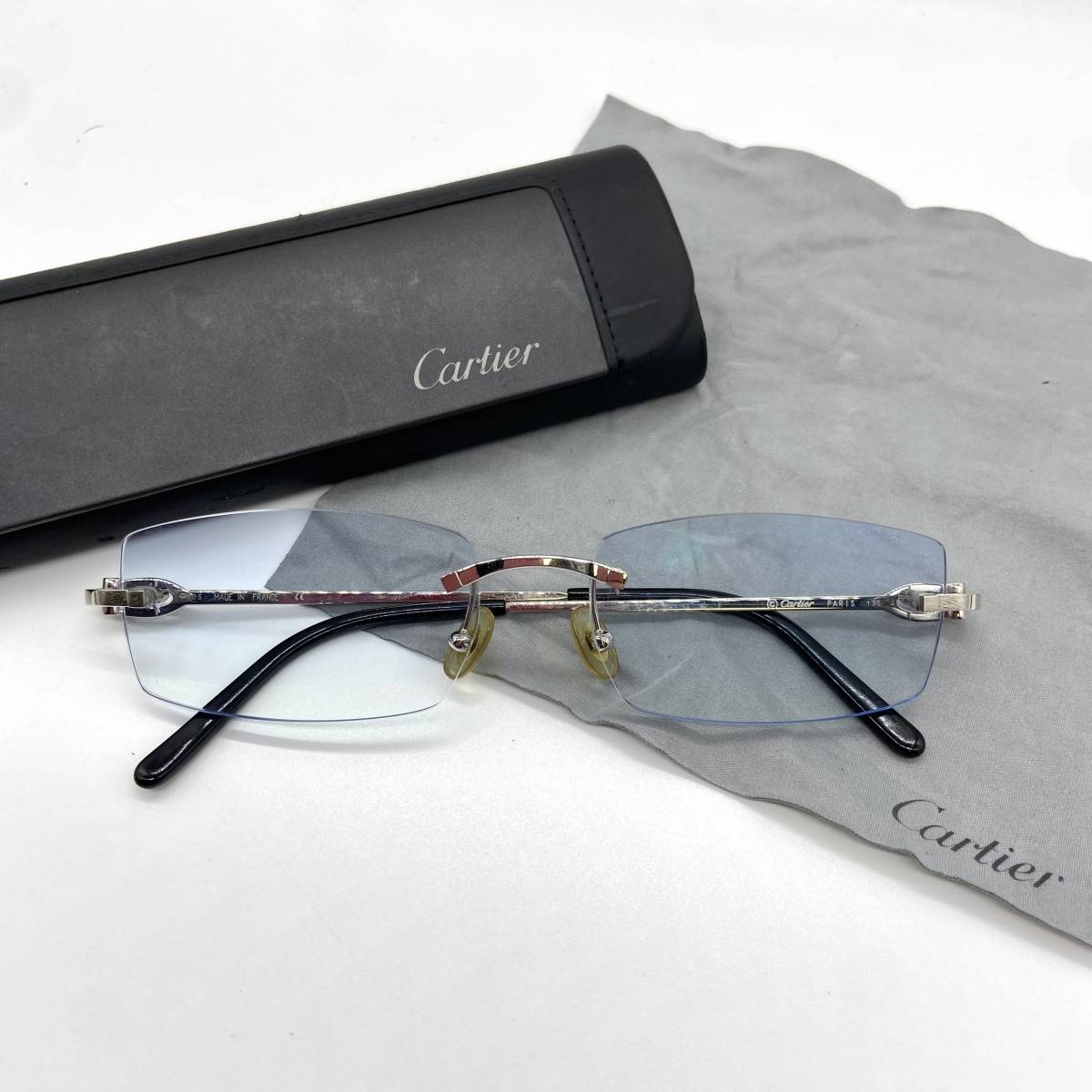 希少 Cartier カルティエ サングラス メガネ シルバー グラデーション