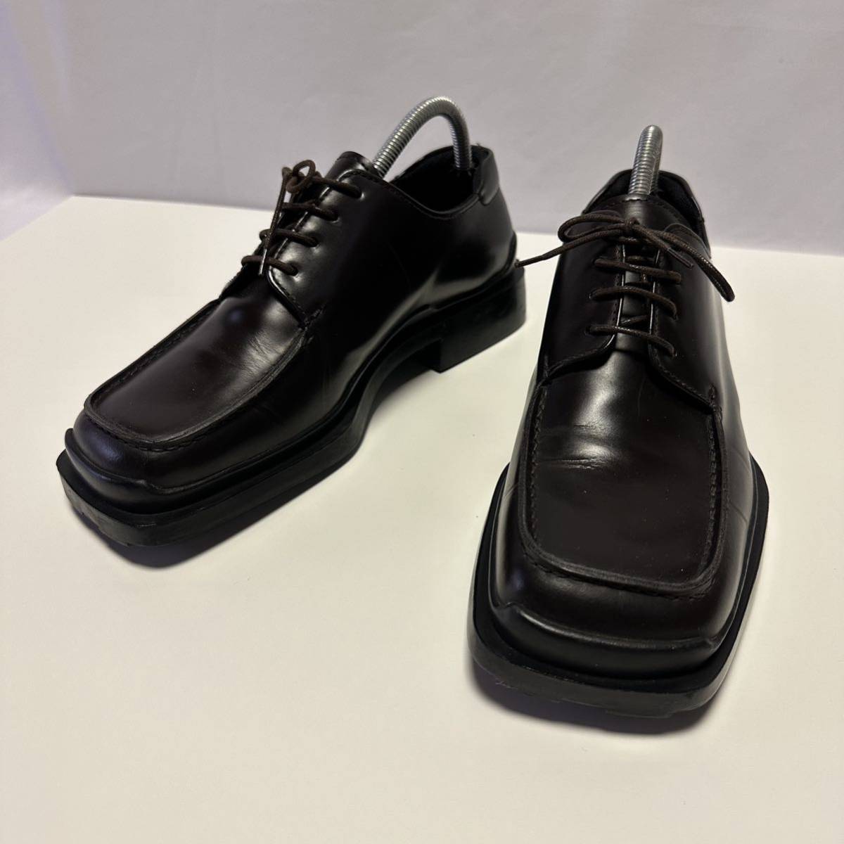 希少 PRADA プラダ ローファー スクエアトゥ レザー メンズ 7 シューズ