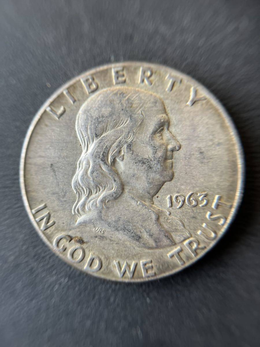 Yahoo!オークション - アメリカ 50セント 銀貨 1963年 ベンジャミン・