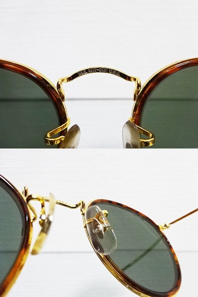 廃盤 美品 B&L レイバン 50mm W1674 ラウンドメタル インサート