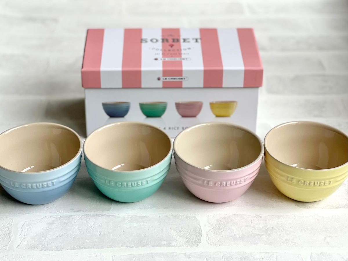LE CREUSET ルクルーゼ ライスボールS 4個セット ソルベ｜Yahoo!フリマ