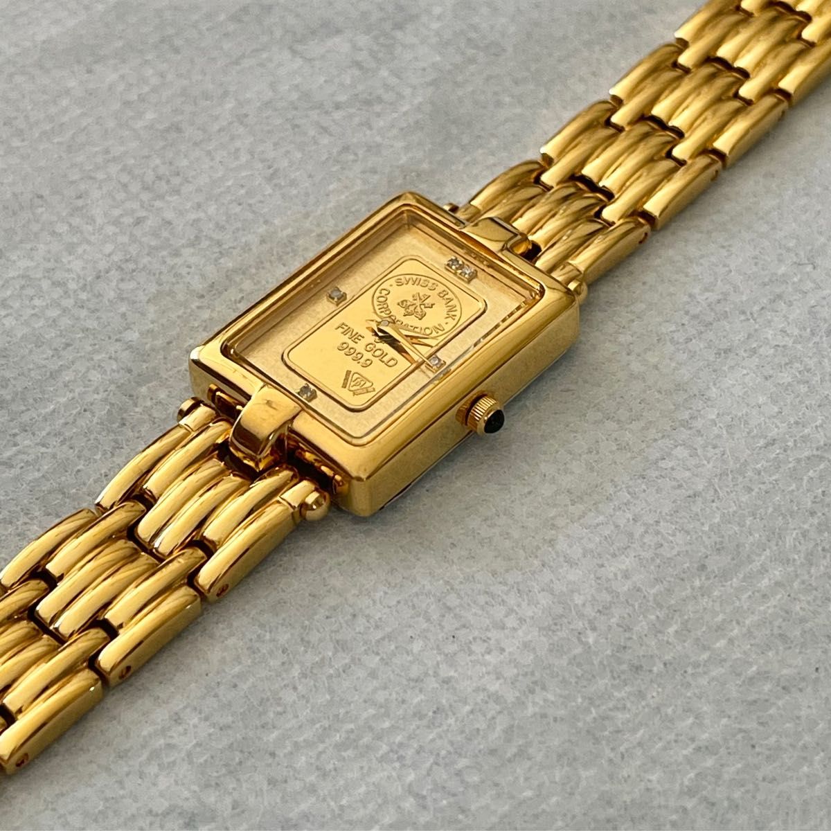 稼働 超美品 ELGIN レディースウォッチ ファインゴールド インゴット