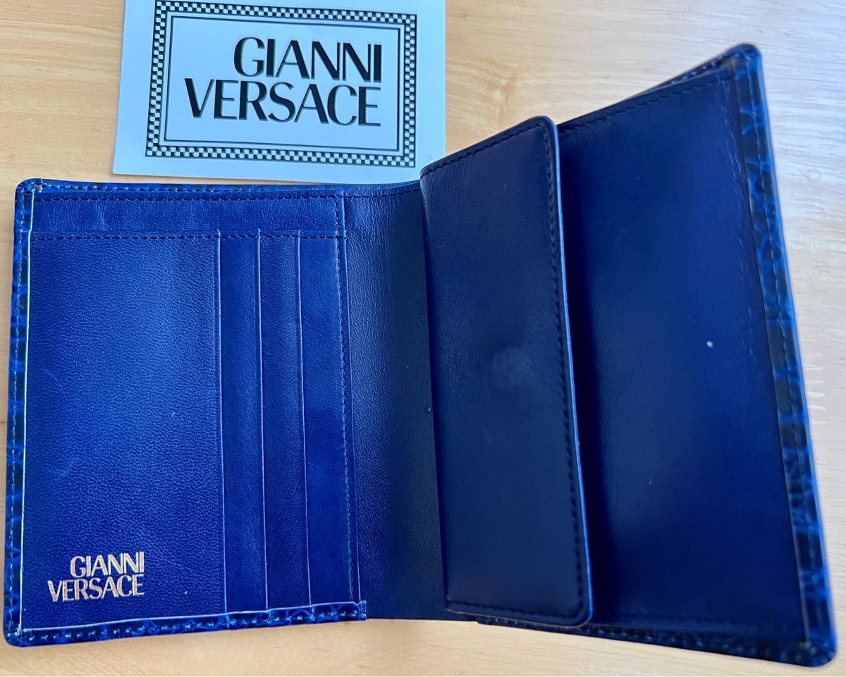 GIANNI VERSACE ジャンニ・ヴェルサーチ クロコ型押し 二つ折財布