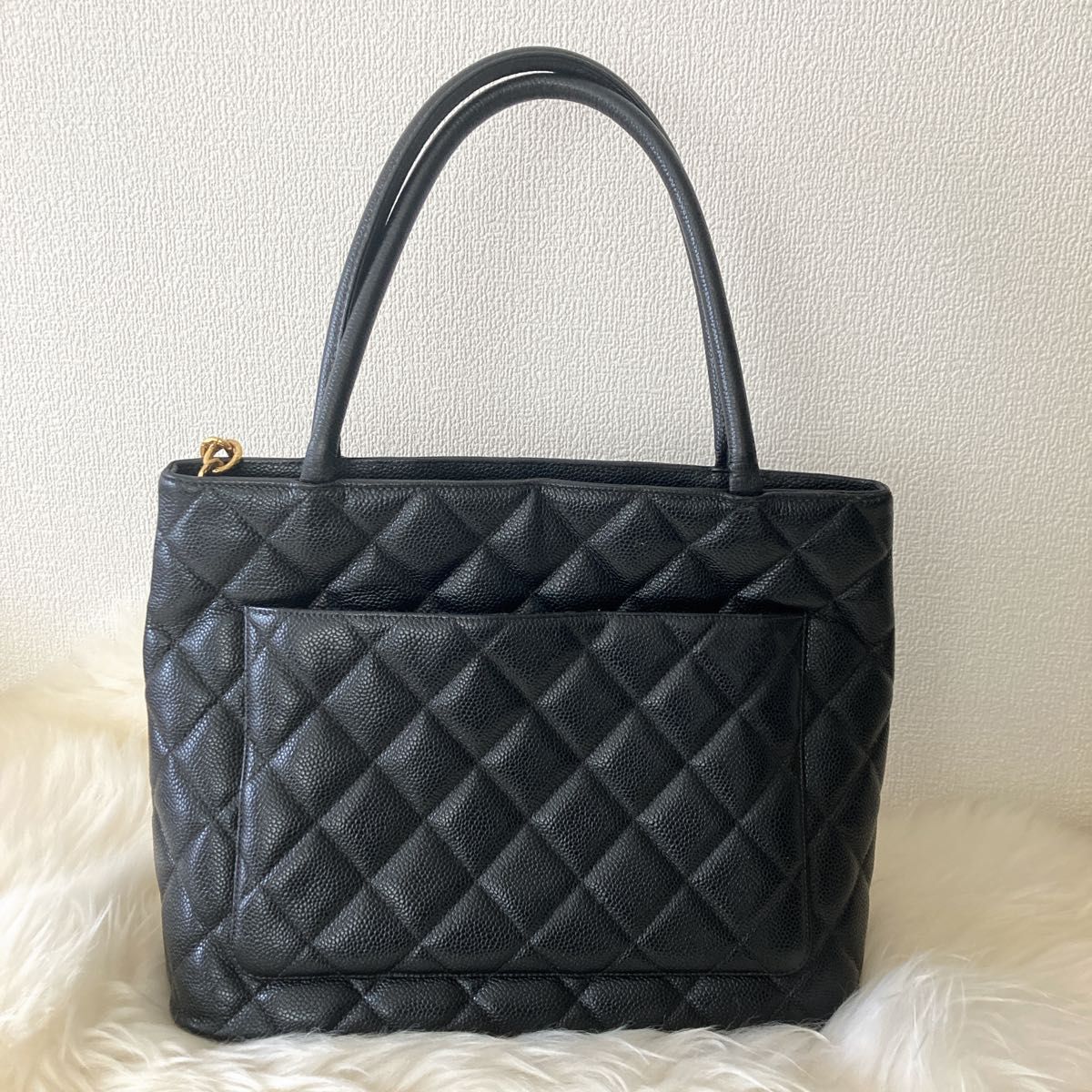 最終値下げ CHANEL シャネル キャビアスキン 復刻トートバッグ 黒