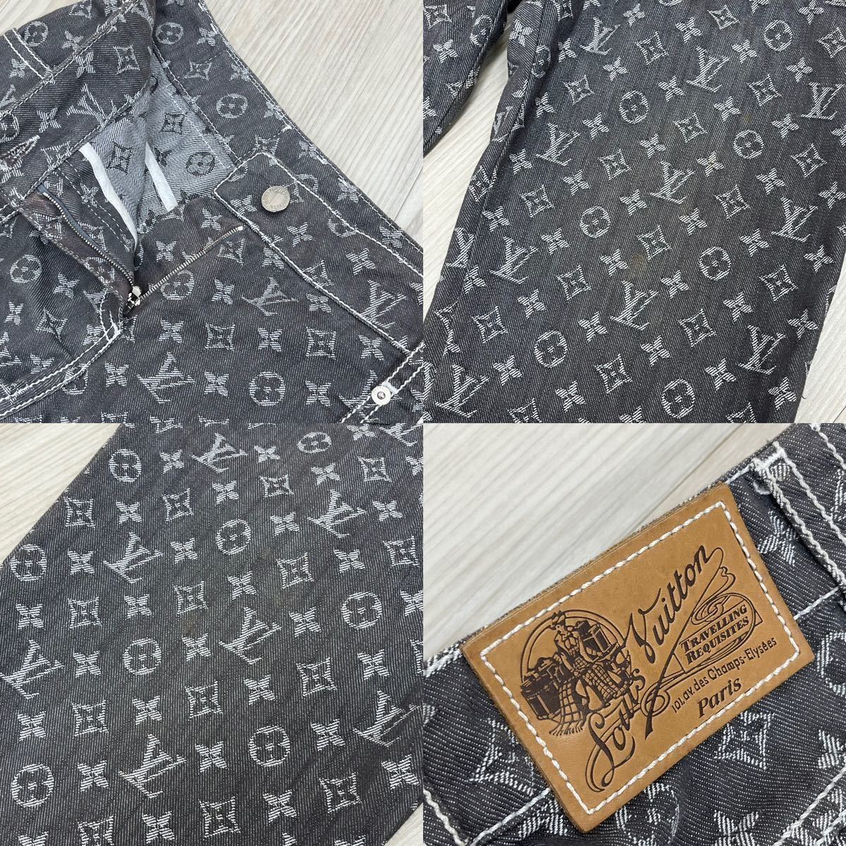 高級 LOUIS VUITTON ルイヴィトン 07SS モノグラムデニムライダース
