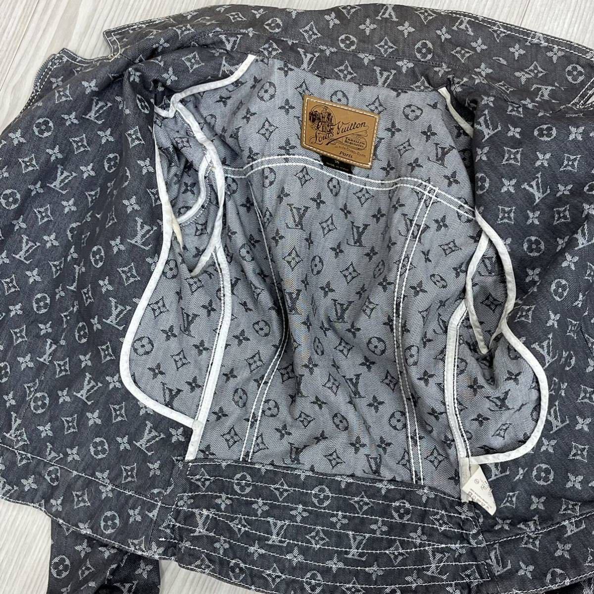 高級 LOUIS VUITTON ルイヴィトン 07SS モノグラムデニムライダース