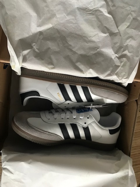 即決 UK9 5 28cm（白）新品 完売必須《ADIDAS》Samba OG B75806 本革