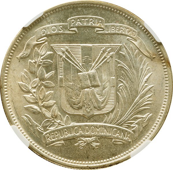 Yahoo!オークション - ドミニカ共和国 1ペソ銀貨 1952年 未使用品 イン