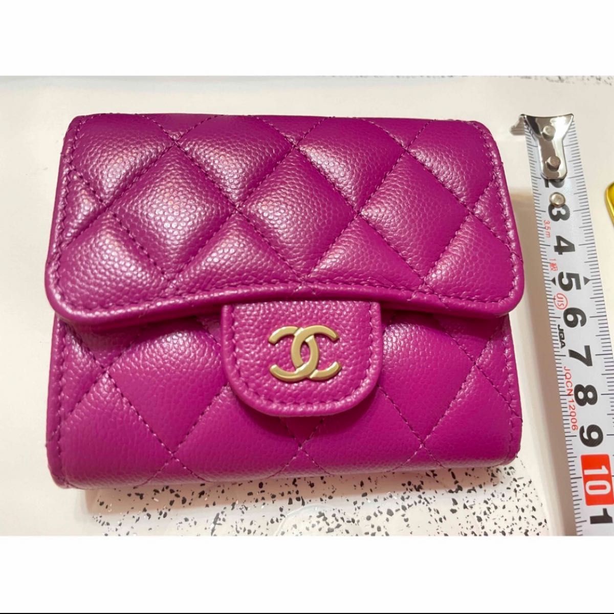 CHANEL シャネル ミニ財布 ココマーク パープル 三つ折り財布 新品 未