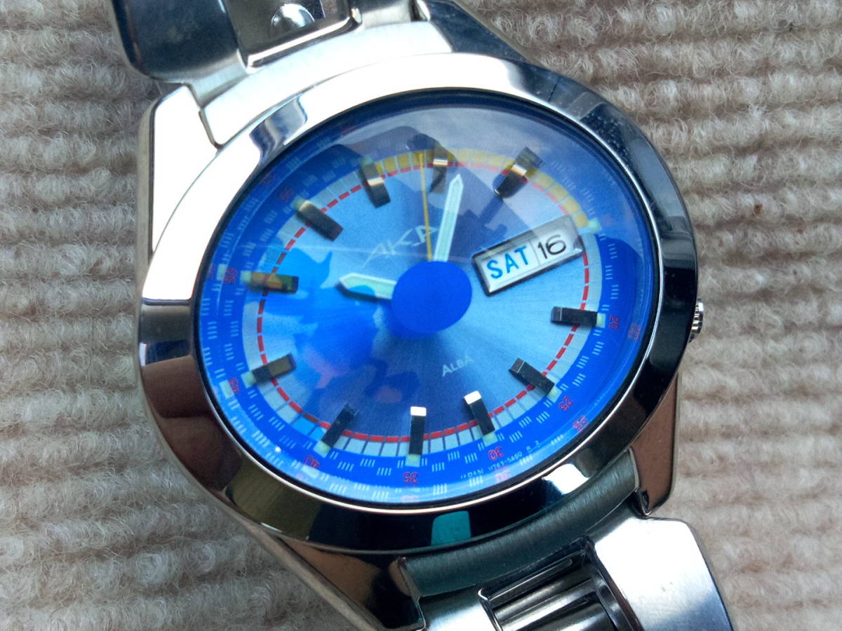 未使用デッド SEIKO セイコー ALBA アルバ AKA メンズ腕時計ブルー楕円