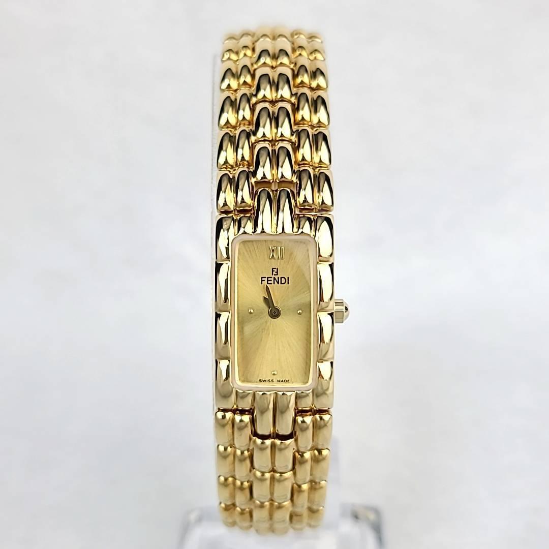 箱付ほぼ新品】FENDI フェンディ 670L オロロジ スクエア GP ゴールド