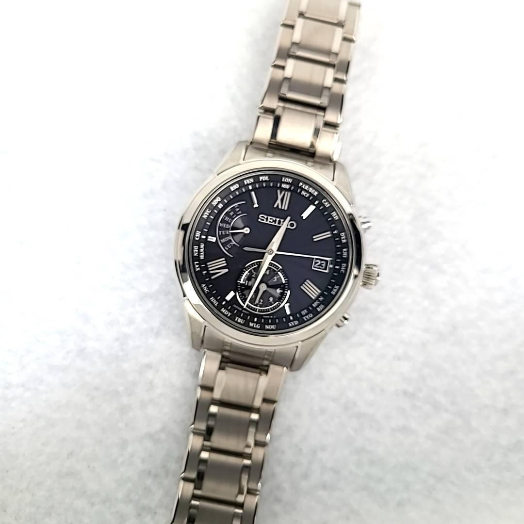 ほぼ新品】セイコー SEIKO ブライツ 電波ソーラー 8B63-0AY0 黒文字盤