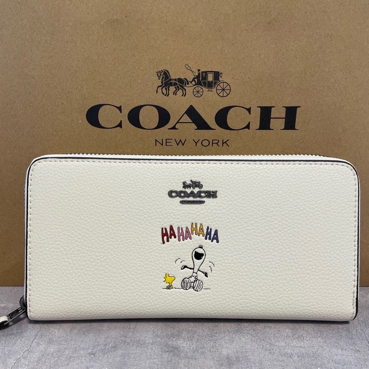 新品 COACH長財布 コーチ 長財布 レディース スヌーピー ホワイト 白