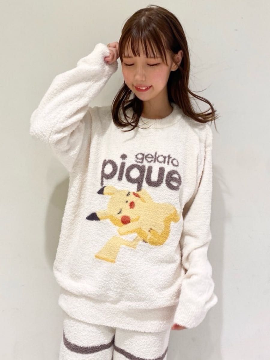 ジェラートピケとポケモンコラボ パジャマ ピカチュウ ボーダー