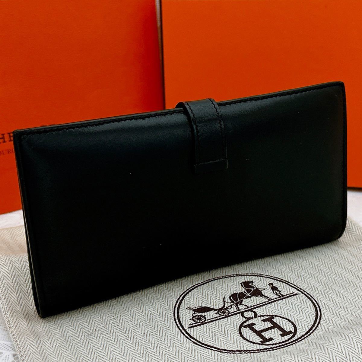 大人気カラー HERMES エルメス 長財布 ベアン クラシック ボックス