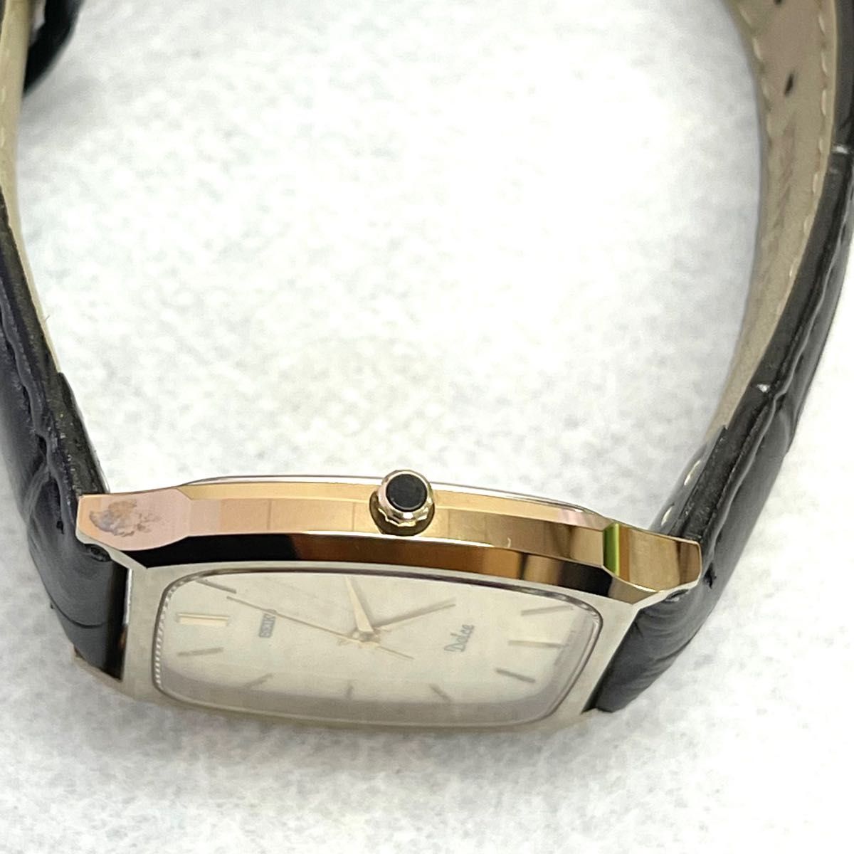稼働 美品 SEIKO DOLCE タングステン 超硬ケース メンズ クォーツ