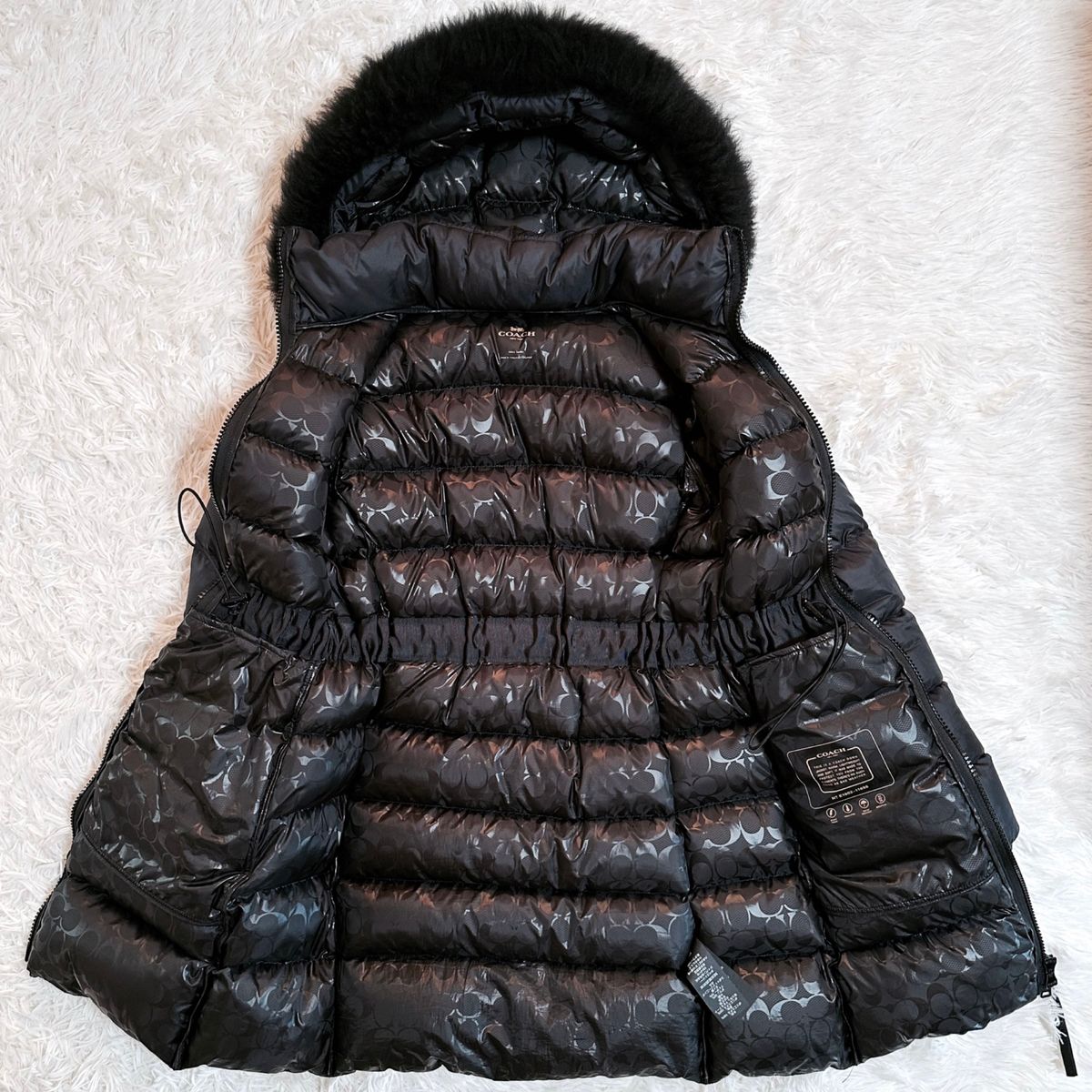 極美品】 COACH コーチ ダウンジャケット コート ダウン90% フード