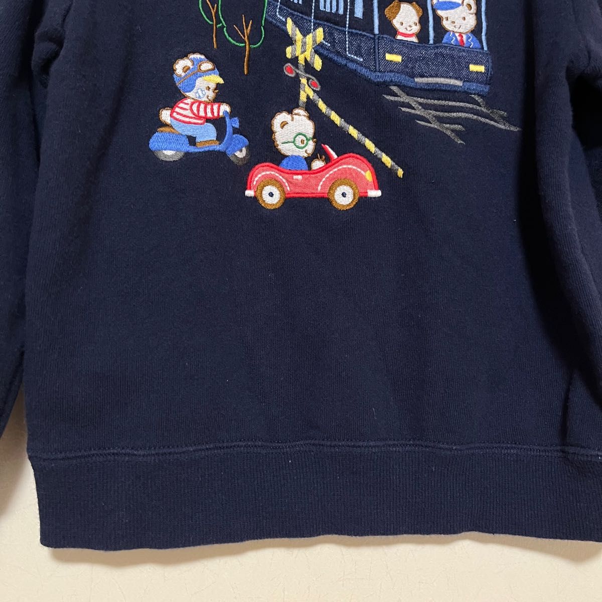 100 電車 ネイビー 紺 長袖 トレーナー スウェット トップス
