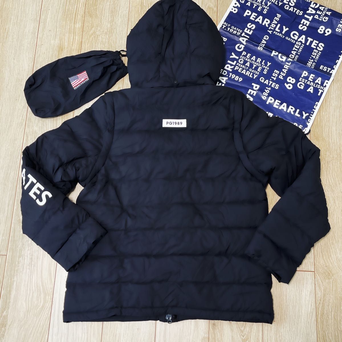 美品 パーリーゲイツ ダウンジャケット 7 メンズ XXL ブラック 中綿