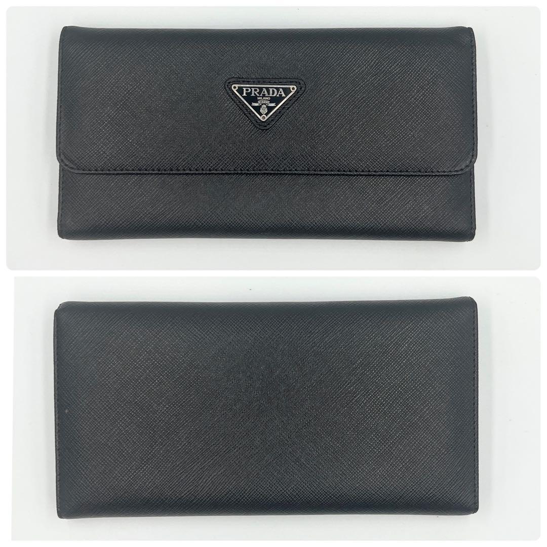 極上美品】 PRADA プラダ サフィアーノレザー トライアングルロゴ 長