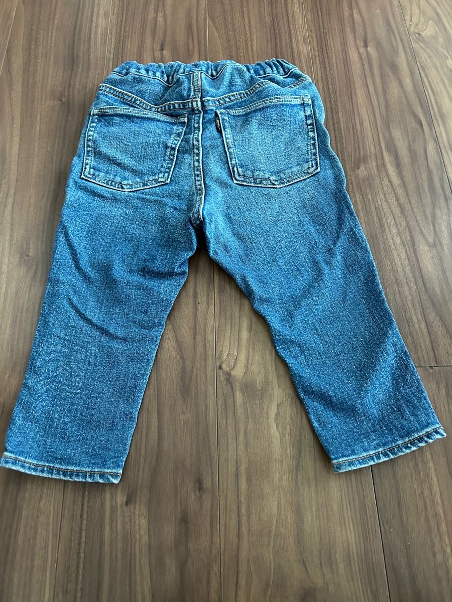 デニムダンガリーdenim dungaree 英語刺繍デニムパンツ110｜Yahoo