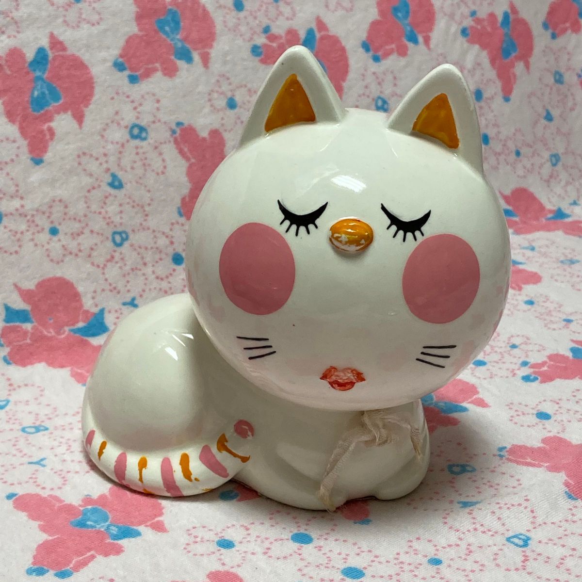 昭和レトロ 内藤ルネ 陶器 貯金箱 おちょぼ口 ネコ｜Yahoo!フリマ（旧