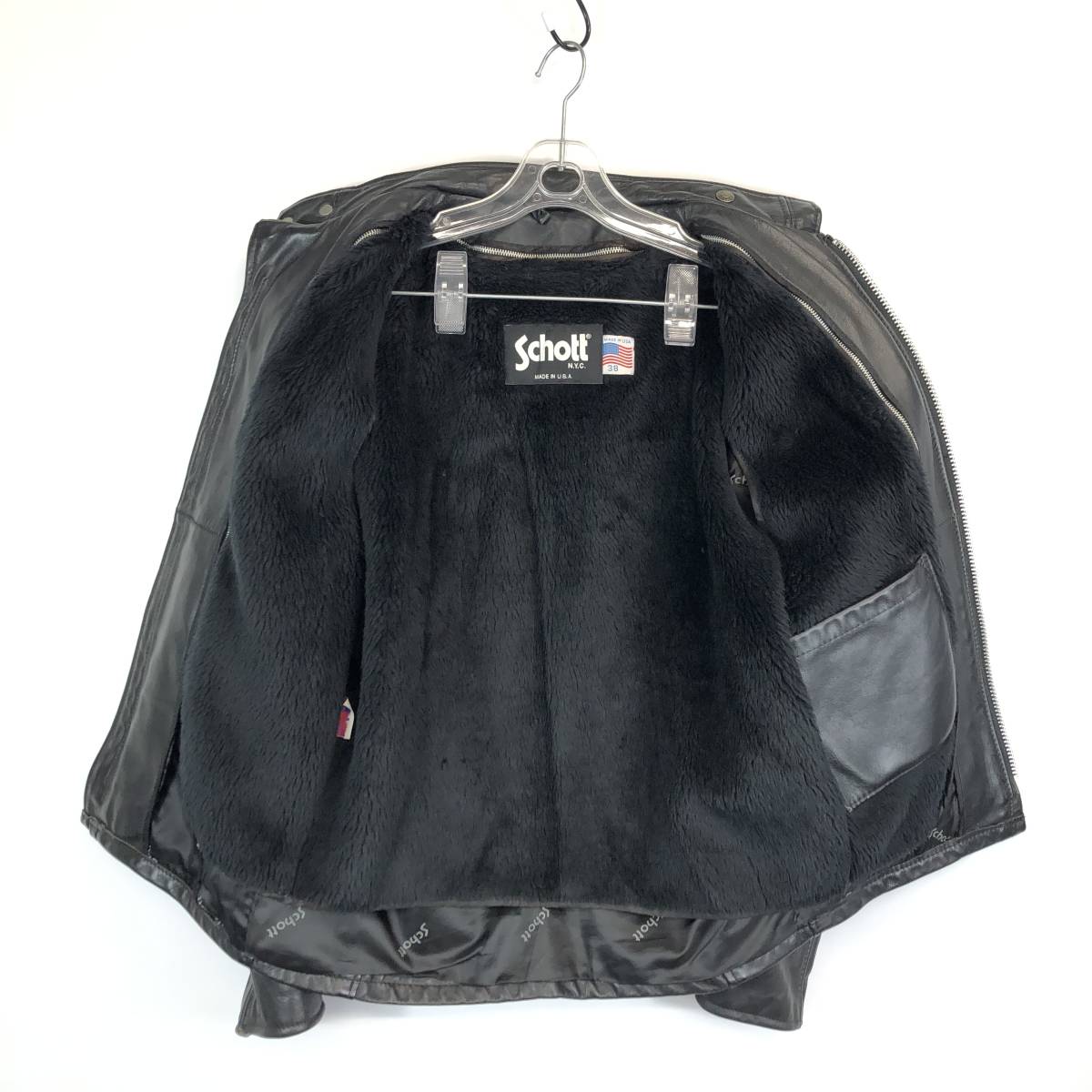 USA製 Schott ショット シングル ライダースジャケット 641 ブラック