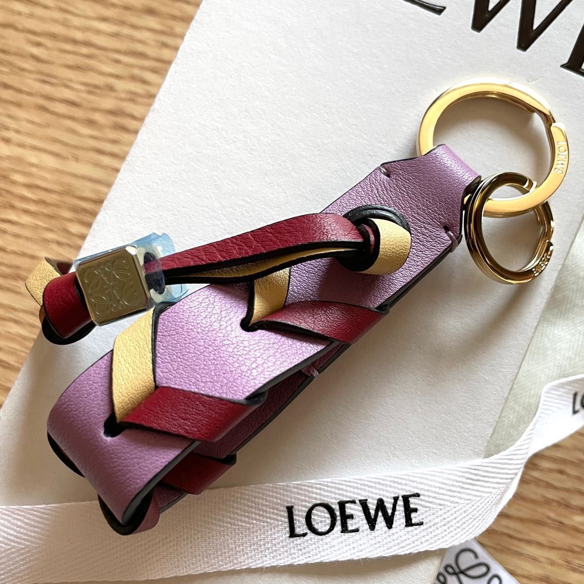 LOEWE ロエベ ブレイデッド ストラップ キーリング キーホルダー