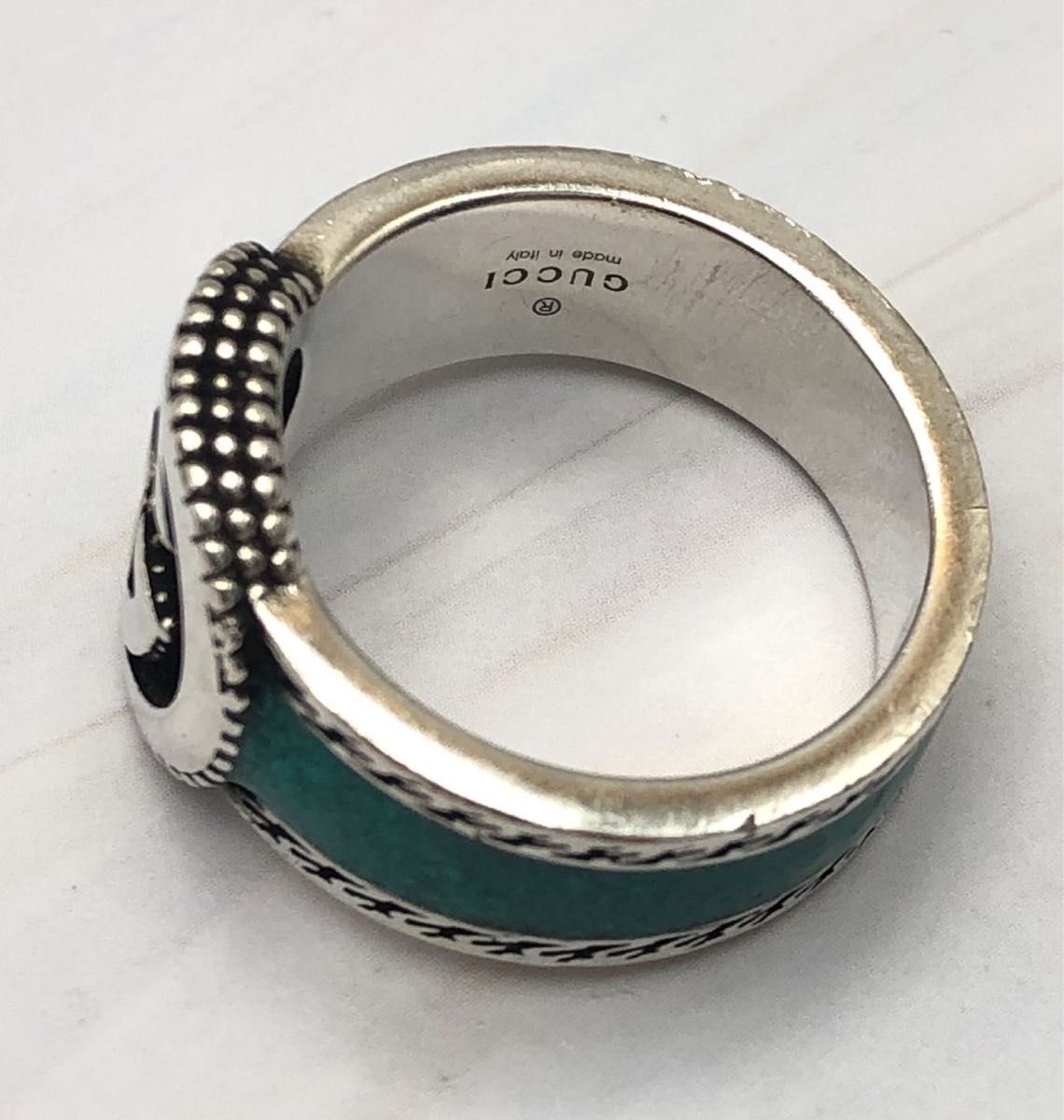 GUCCI グッチ インターロッキングG リング ターコイズ SV925 シルバー