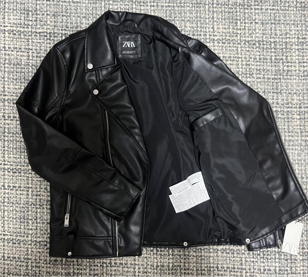 ZARA（ザラ） フェイクレザー ダブルライダース ジャケット Mサイズ