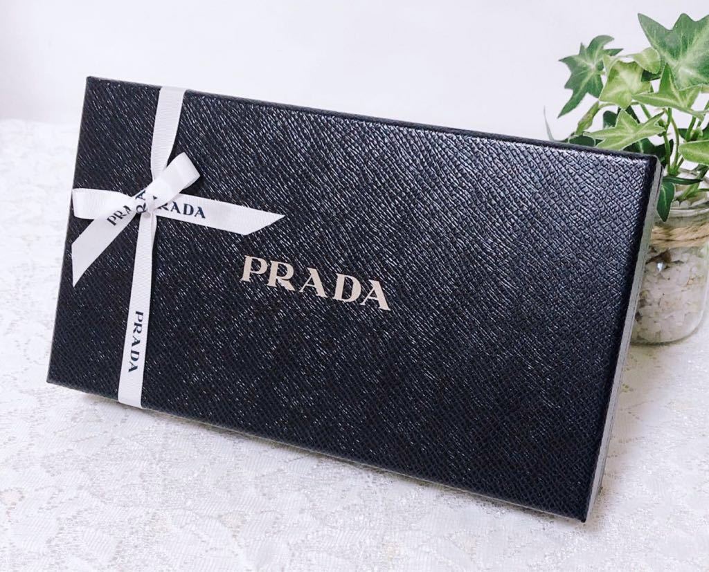 プラダ「PRADA」長財布用空箱 (2982) 正規品 付属品 ネイビー 21 5×12