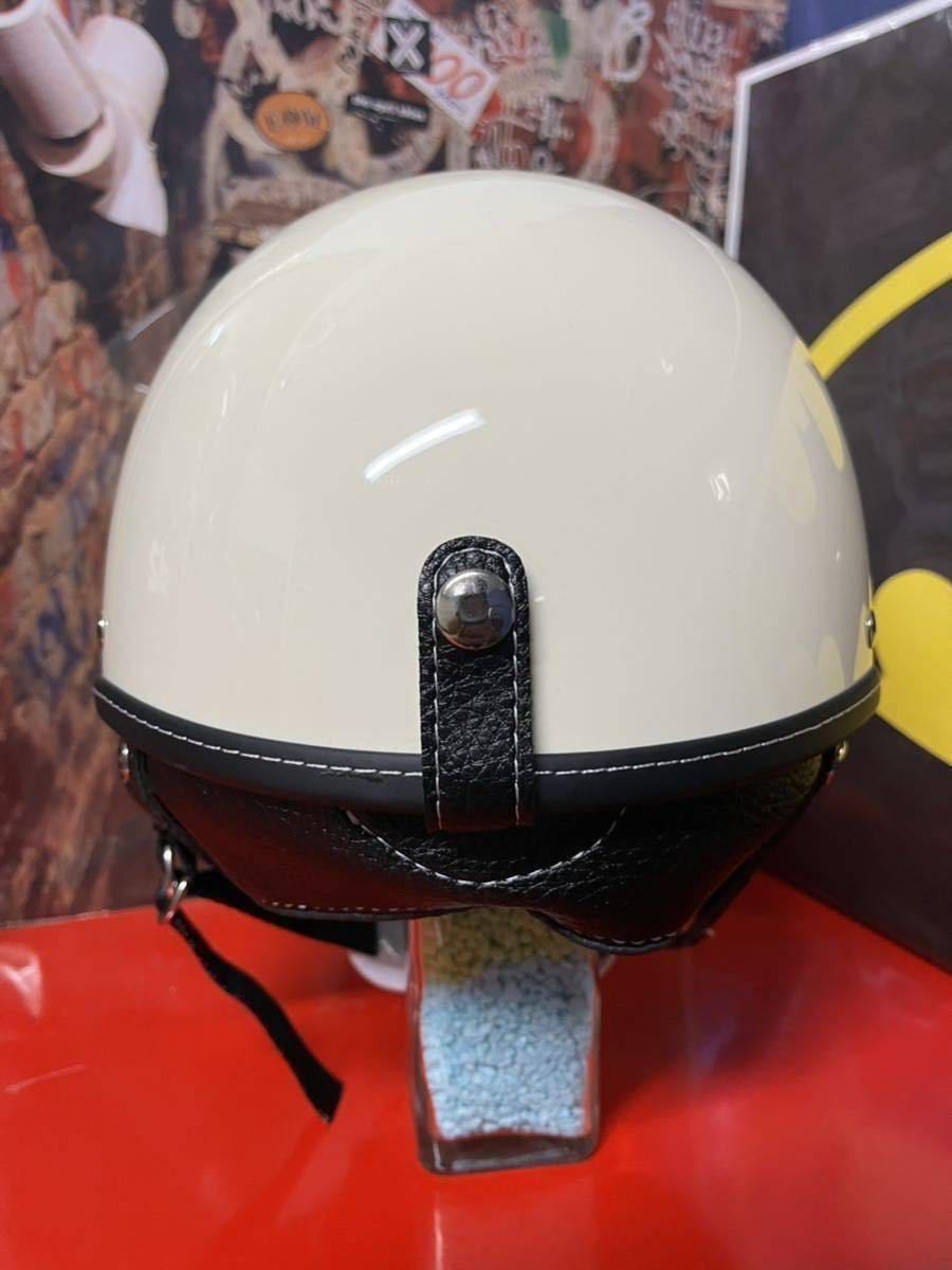 ショーティー ハーフヘルメット XL 白 ハーレー アメリカン ポリヘル