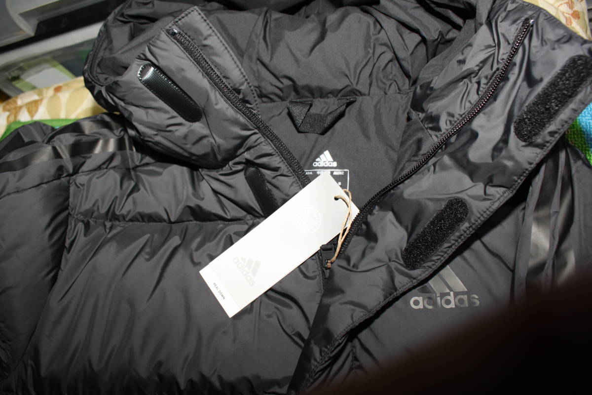 未使用 メンズL 黒黒 アディダスadidas ベンチコート ダウンコート