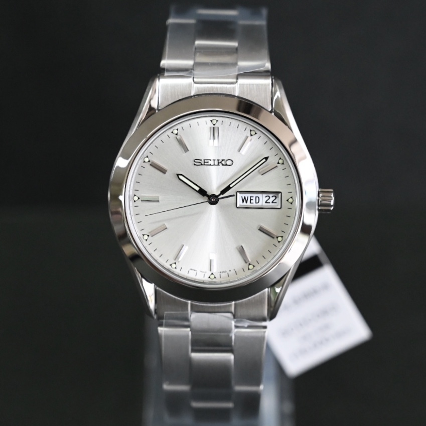 セール 新品 セイコー正規保証付き SEIKO クオーツ シルバー文字盤