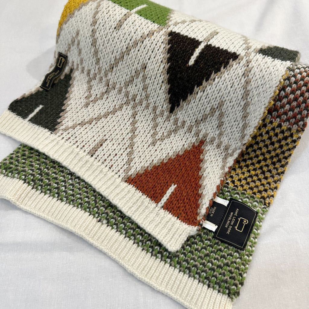 AIME LEON DORE × WOOLRICH Intarsia Scarf ウールリッチ 別注 エメ