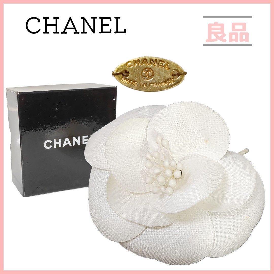 シャネル CHANEL カメリア ブローチ コサージュ ピン ホワイト